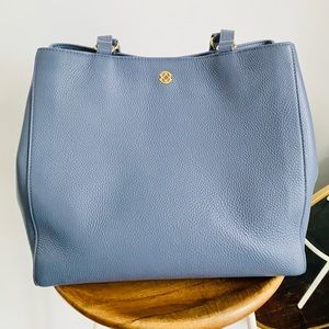 Dagne Dover Medium Allen Tote in Ash Blue Leather